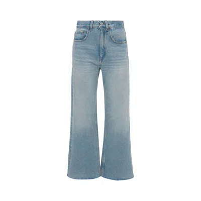 Pre-owned Victoria Beckham Wide Leg Cropped Jean 'pale Blue Wash' | Women's Size 25