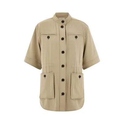 Pre-owned Ferragamo Saharan Jacket 'sand' | Tan | Women's Size 40 In Brown