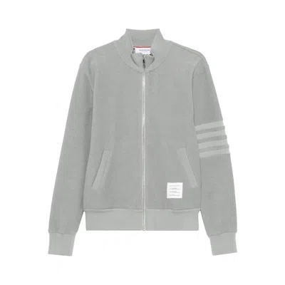 Pre-owned Thom Browne Zip Up Funnel Neck Jacket 'light Grey' | Men's Size 3 In Gray