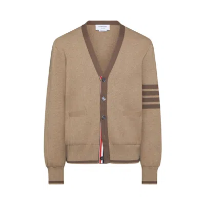 Pre-owned Thom Browne Milano Stitch V Neck Cardigan 'medium Brown' | Men's Size 2