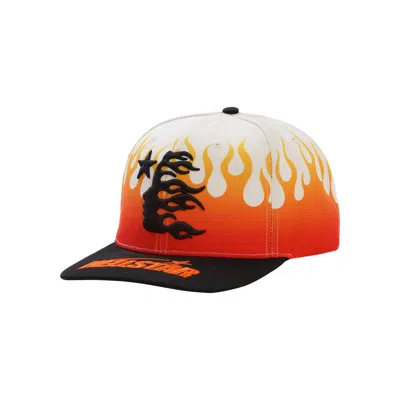 Pre-owned Hellstar Flame Vintage Snapback Hat 'cream/black' | Men's Size Onesize In White
