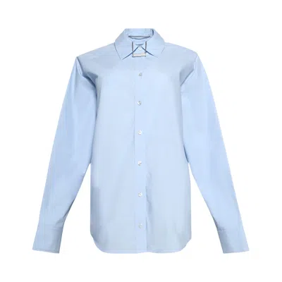 Pre-owned Alexander Wang Oversized Button Down Shirt W/ Necklace 'oxford Blue' | Women's Size S