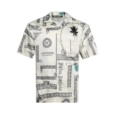 Pre-owned Palm Angels Pa Dollar Bowl Shirt 'ivory/black' | White | Men's Size 54