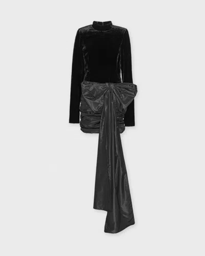 Rotate Birger Christensen Rotate Dress Velvet Bow Mini In Multi