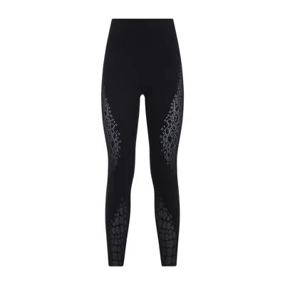Wolford Snakeskin Pattern Stretch Leggings In Black