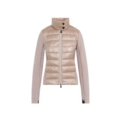 Moncler Padded Zip-fastening Jacket In Gold