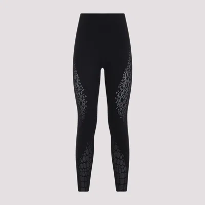 Wolford Snakeskin Pattern Stretch Leggings In Black