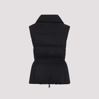 Moncler Padded High Collar Vest With Flap Pockets In Black