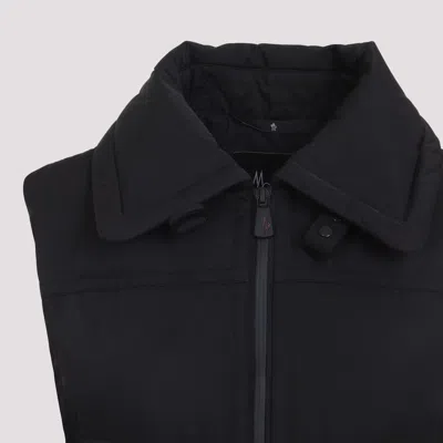 Moncler Padded High Collar Vest With Flap Pockets In Black