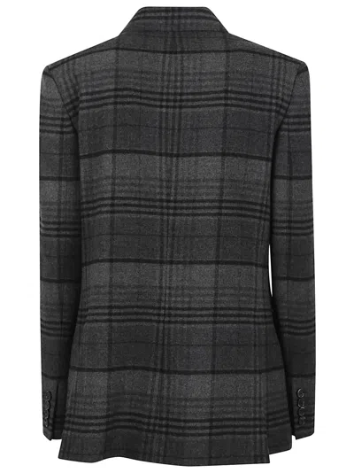 Ralph Lauren Kent Double-breasted Checked Wool Blazer In Black