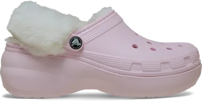 Crocs | Women | Classic Platform Fuzz Lined | Clogs | Pink Milk | 9 In Pink