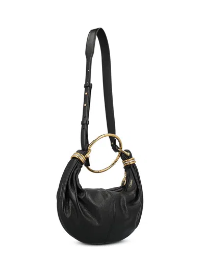 Chloé Chloè Hobo Bag Grained Leather Bag In Black
