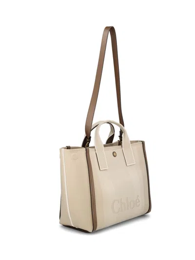 Chloé Carry Medium Tote Bag In Neutral