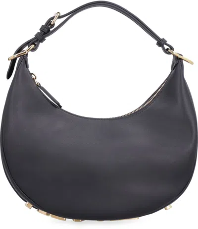 Fendi Graphy Leather Shoulder Bag In Black