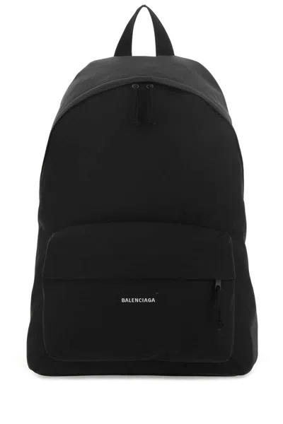 Balenciaga Explorer Backpack In Nylon With Applied Logo In Black