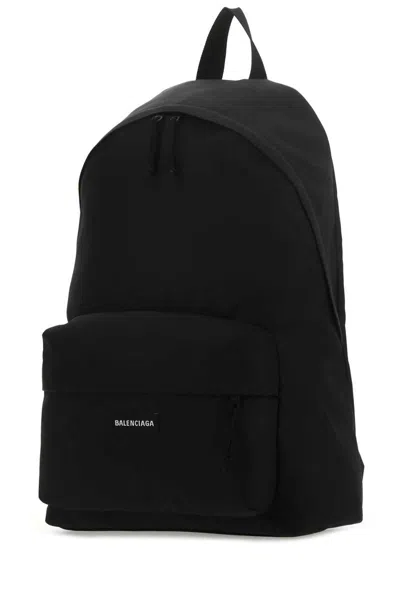 Balenciaga Explorer Backpack In Nylon With Applied Logo In Black