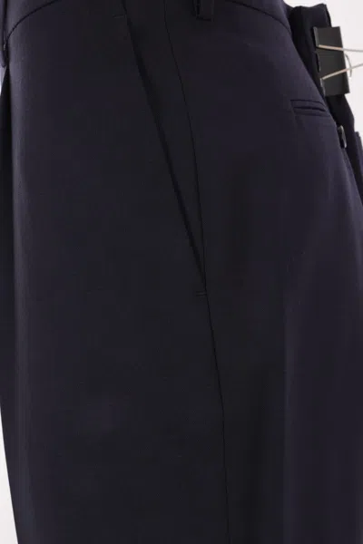 Lardini Blue Tailored Trousers With Double Pence In Virgin Wool Man In Blue