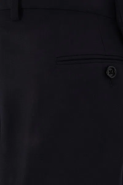 Lardini Blue Tailored Trousers With Double Pence In Virgin Wool Man In Blue