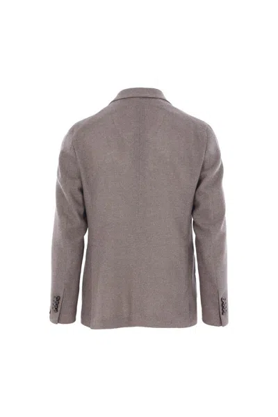 Tagliatore Structured Double-breasted Blazer With Notch Lapel In Gray