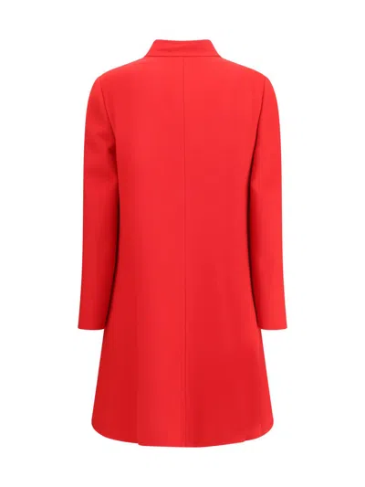 Valentino Wool And Cashmere Coat In Red