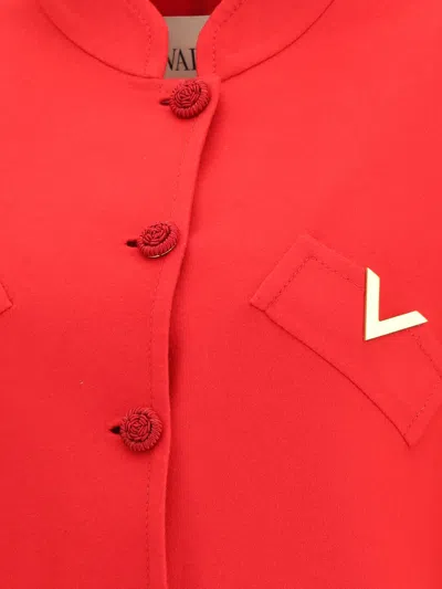 Valentino Wool And Cashmere Coat In Red