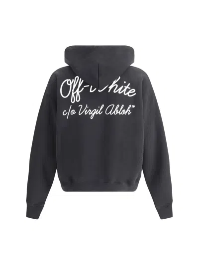 Off-white Script Skate Hoodie In Black
