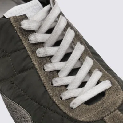 Maison Margiela Quilted-texture Sneakers With Rugged Sole And Suede Overlays In Brown