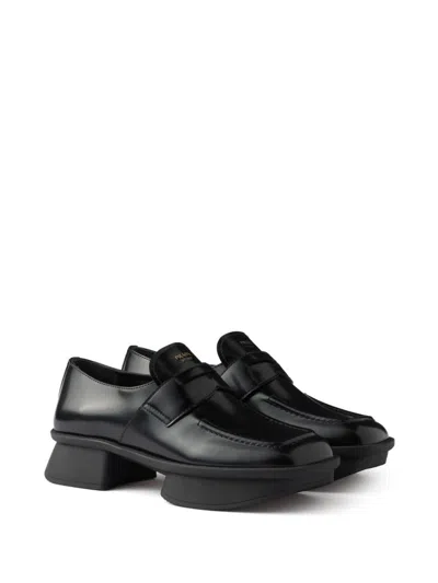 Prada Re-edition 1999 Equal Platform Penny Loafer In Black