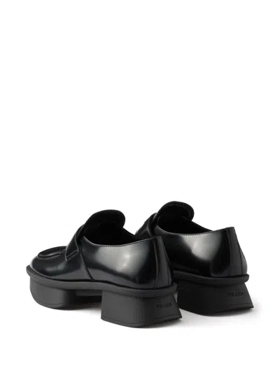 Prada Re-edition 1999 Equal Platform Penny Loafer In Black