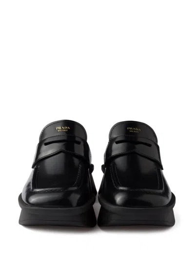 Prada Re-edition 1999 Equal Platform Penny Loafer In Black