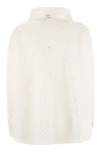 Herno Crochet-effect Shirt-cut Jacket In White