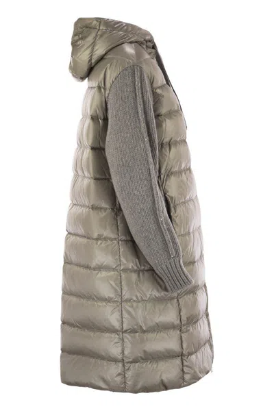 Herno Women Resort Down Jacket In Ultralight Nylon And Mesh In Gray