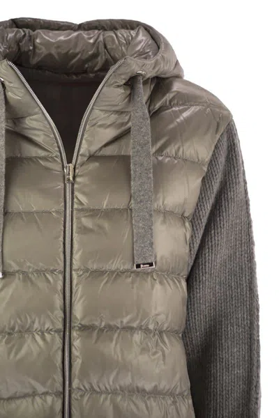 Herno Women Resort Down Jacket In Ultralight Nylon And Mesh In Gray