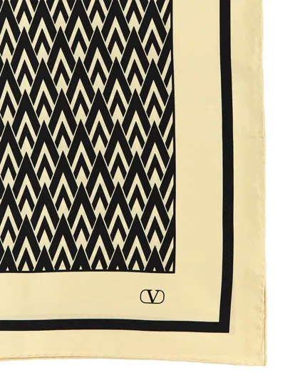 Valentino 'toute La V' Silk Scarf In Multicolor