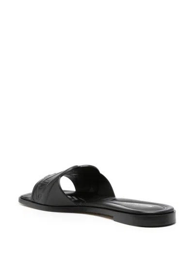 Alexander Mcqueen Alexander Mc Queen Seal Leather Flat Sandals In Black