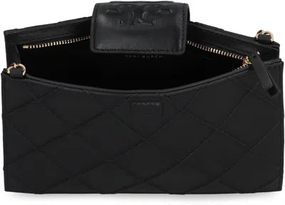 Tory Burch Fleming Leather Wallet On Chain In Black