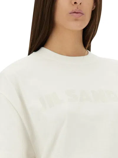 Jil Sander White Short-sleeved T-shirt With Logo  In White