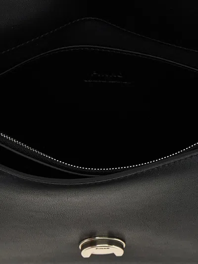 Pinko Rectangular Chain Strap Shoulder Bag With Metal Hardware And Front Embellishment In Black
