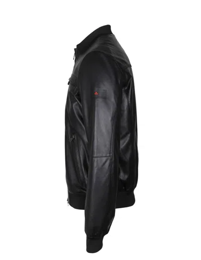 Peuterey Sands Leather Jacket Color Black In Black