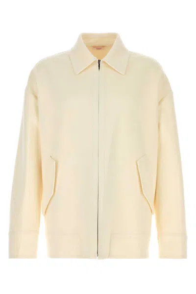 Valentino Garavani Men Ivory Wool Blend Shirt In White