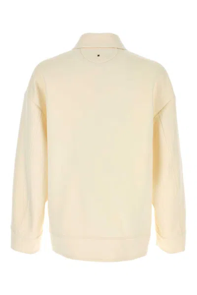 Valentino Garavani Men Ivory Wool Blend Shirt In White