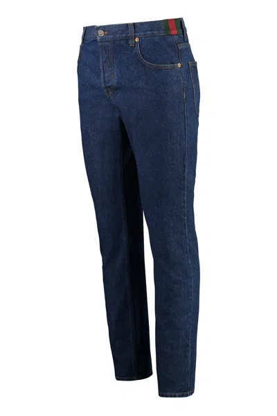 Gucci Stretch Cotton Jeans In Blue