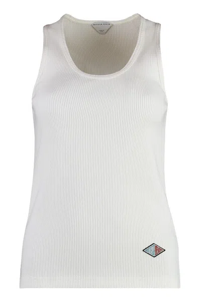 Bottega Veneta Cotton Tank Top In Burgundy