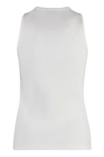 Bottega Veneta Cotton Tank Top In Burgundy