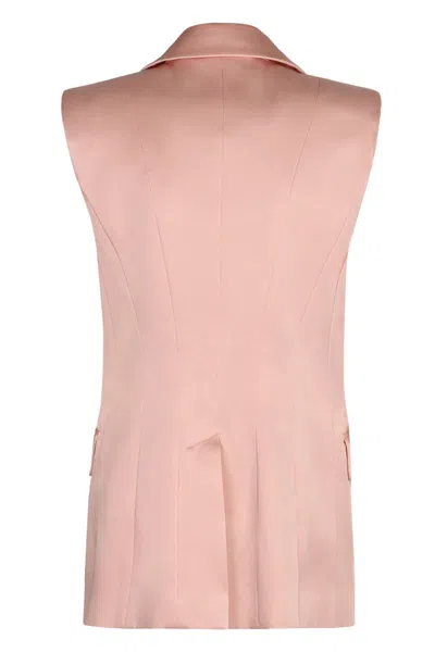 Nina Ricci Sleeveless Jacket With Double-breasted Button Detailing In Pink