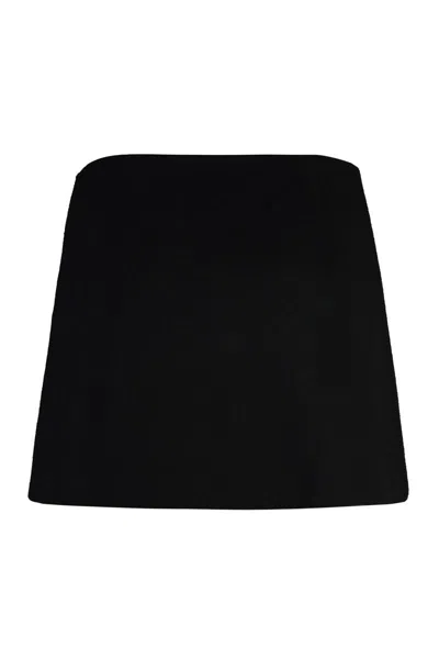Pucci Chic Wool Mini Skirt With Embellished Buttons In Black