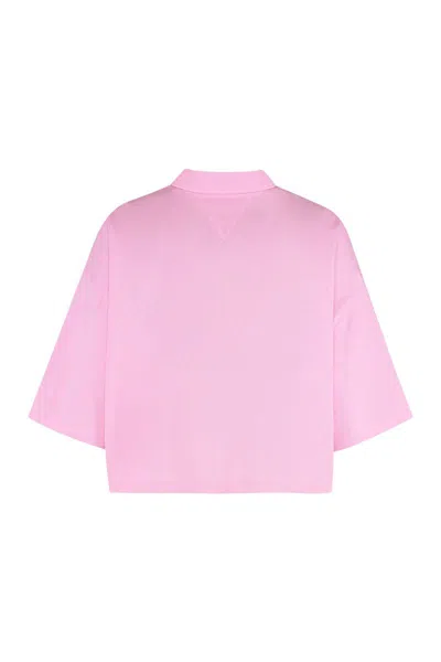 Bottega Veneta Cotton Piqué Polo Shirt In Pink