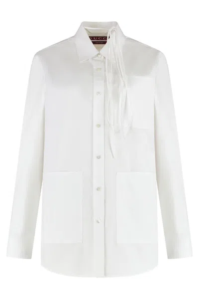 Gucci Cotton Poplin Shirt In White