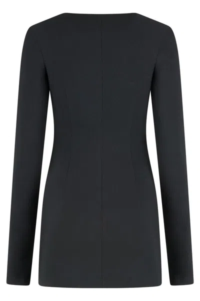 Attico The  Crepe Mini Dress In Black