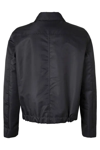 Slowear Zip-fastening Elastic-hem Bomber Jacket In Black